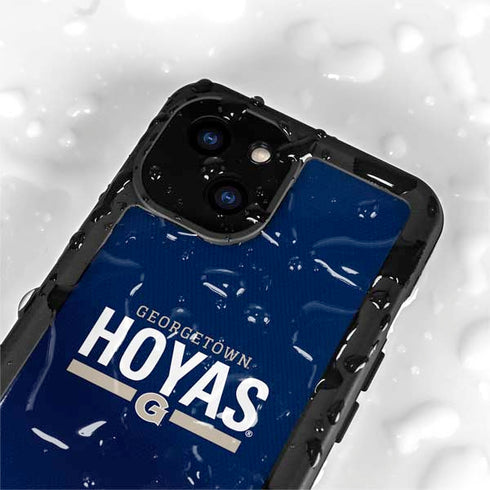 Georgetown University Hoyas Stripe iPhone 15 Plus Waterproof Case